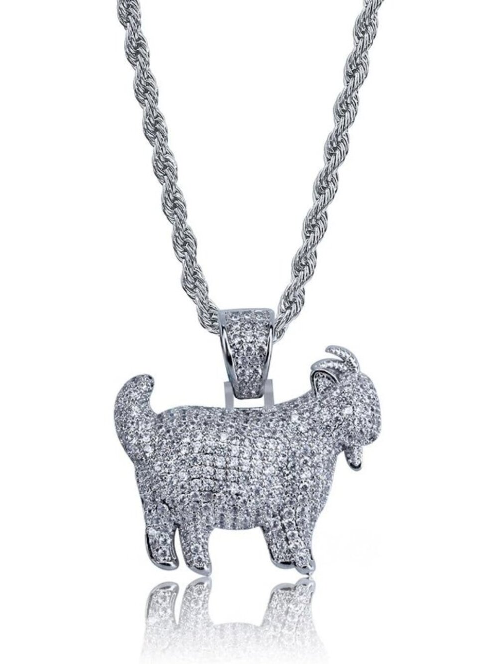 Men's 24" Gold Iced Out Eagle Chain Necklace - Cubic Zirconia, 14K Plated, Gift